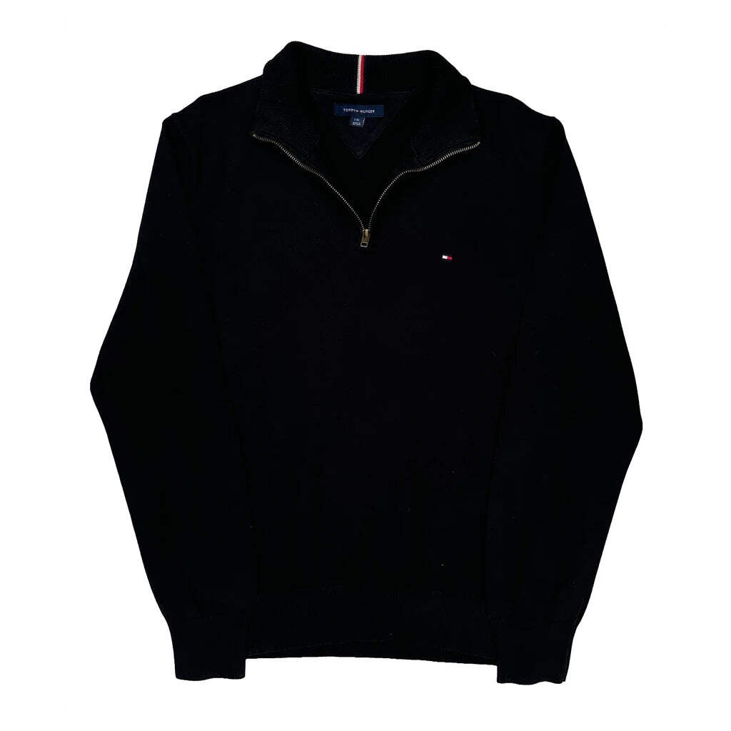 Tommy Hilfiger 1/4 Zip - Large Black Cotton