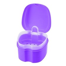 Denture Soaking Cup with Strainer Cleaning Case Orthodontic Retainer Mouthguard