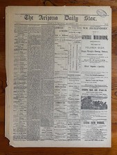 Tucson Arizona Territory 1880 Daily Star Newspaper Apache Chief Victorio Reward Tucson Arizona Territory 1880 Daily Star Newspaper Apache Chief Victorio Reward