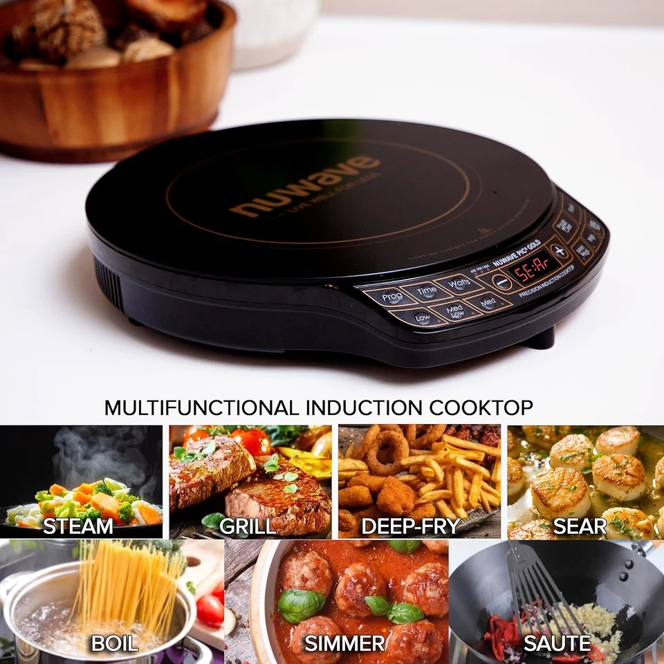 Nuwave Precision Induction Cooktop Gold, 12” Shatter-Proof Ceramic Glass Surface - Image 2 of 4