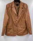 Love Tree Womens Tan Leather Long Sleeve Single Breasted Blazer Size Large — photo 1