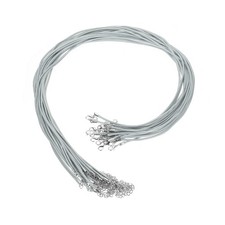20Pcs Waxed Necklace Cord Bulk Grey 2mm Dia 24" Necklace String Rope