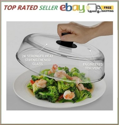 Microwave Glass Plate Cover 10.5in - BPA Free Borosilicate Splatter Guard