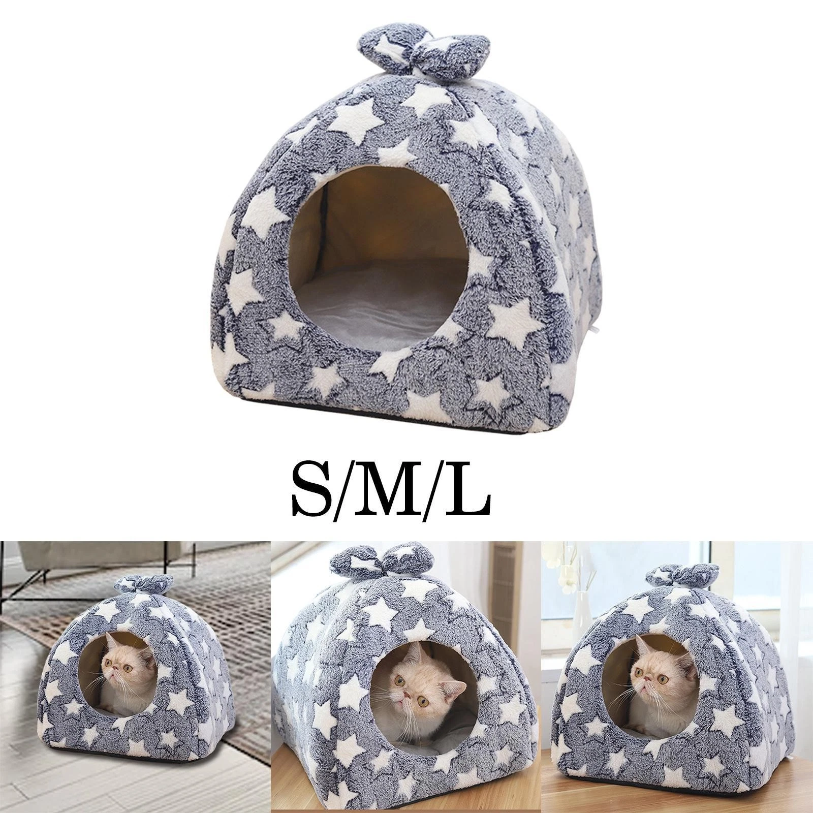 Cat Bed Pet House for Small Dogs Easily Clean Removable Mat Round Entrance
Opens in a new window or