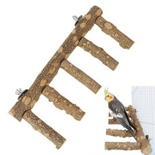 Pet Wooden Perch for Birds Budgie Cockatiel Climbing Ladder Perch for Bird Cage