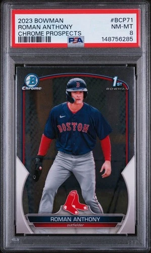 2023 Bowman Chrome Prospects #BCP-71 Roman Anthony 1st Chrome PSA 8 NM-MT