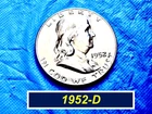 Lustrous 1952-D  Franklin Uncirculated ➫ FBL ➫ Original Mint Luster ➫ 155d=