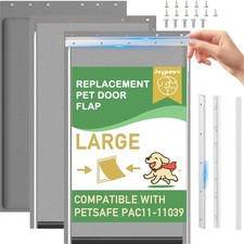 3-Flap Dog Door Replacement Insulated Flap with Clamp, Metal Bracket and Screws,