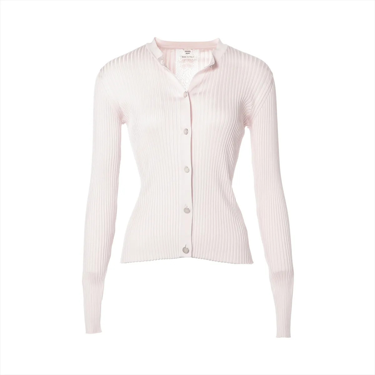 Hermès 25SS Silk Cardigan 36 Ladies' Pink  5E2729D4 Serie Button