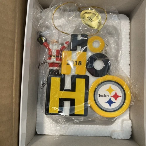 Steelers 2018 Danbury Mint "Ho Ho Ho" Ornament Christmas Tree NFL Football NIB