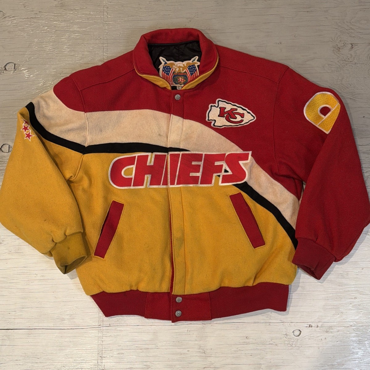 Vintage 90s NFL Jeff Hamilton Kansas City Chiefs Wool Varsity Wool