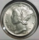 1940  Mercury Dime, Au (Almost Uncirculated), Silver