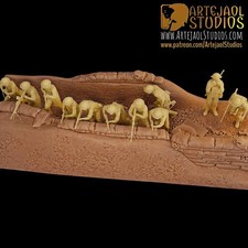 WW2 El Alamein battle  diorama 1:16 3D Printed Resin scene