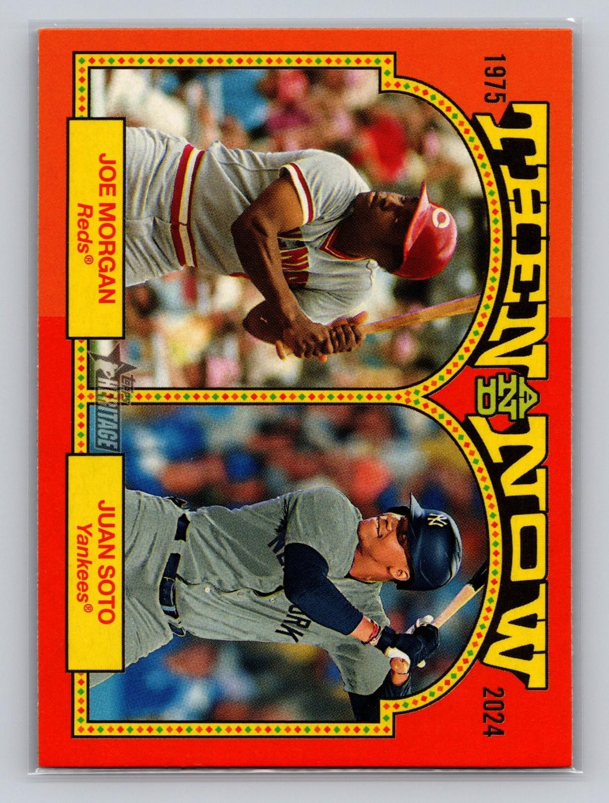 Joe Morgan / Juan Soto 2024 Topps Heritage #TAN-3 Red Then and Now Save50%Buy8