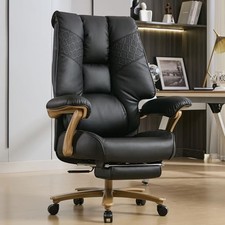 Big and Tall Executive Office Chair with Footrest, 400LBS Capacity Black