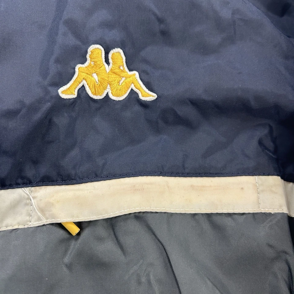 Chaqueta Kappa Vintage Hombres 2XL Rojo Azul Cremallera Completa Rompevientos Logo Sudadera con Capucha Extraíble Foto 4 de 4