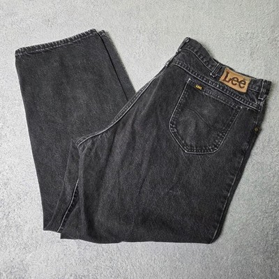 Lee Mens 44x30 Riders Straight Leg Jeans Black Vintage Made in USA Cotton