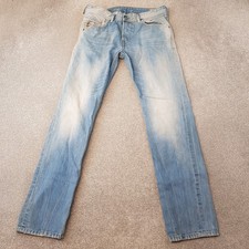 Diesel Mens Jeans 31x32 Blue Belther 0827F Regular Slim Tapered Denim Light Wash