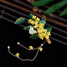 Osmanthus Tassel Side Hair Clip Chinese Style Hanfu Qipao Hair Accessory 1pc
