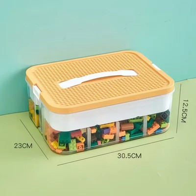 Stackable Building Block Storage Box Transparent Dustproof Moisture-Proof Plasti