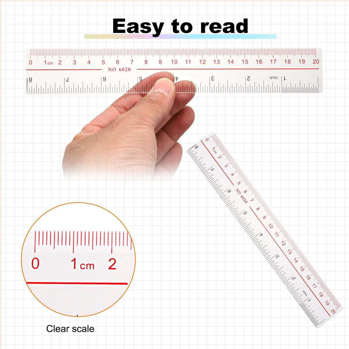 【未使用！】ARES レスター RULER sensitivity 8.6 ML uxcell Straight Ruler 600mm 24 Inch Metric Measuring Tool