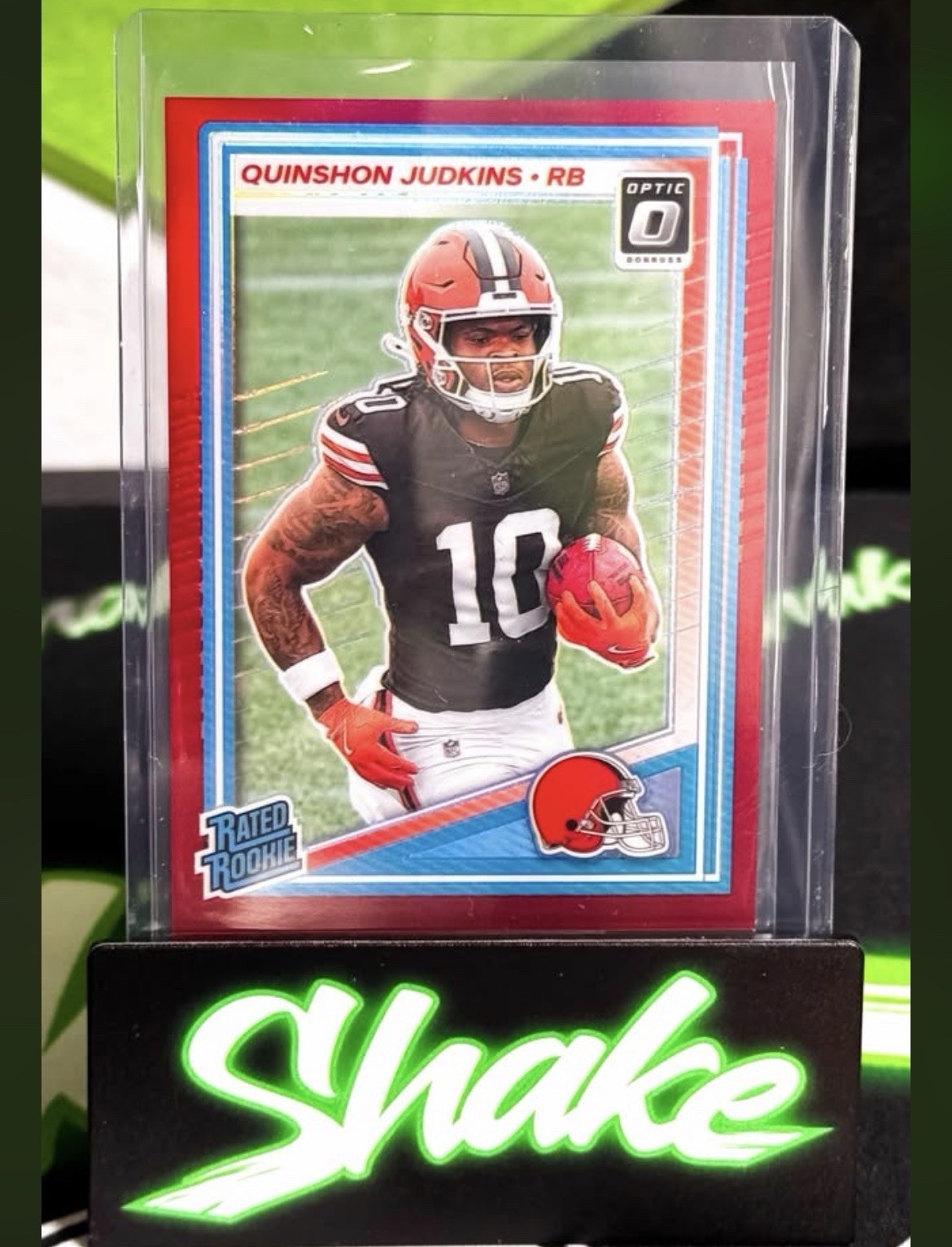 2025 Panini Optic Quinshon Judkins #252 Red /149 Browns Rookie Clean