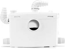 1500W Macerator Toilet Pump, Upflush to 32.8Ft, 2800GPH 2 Outlets