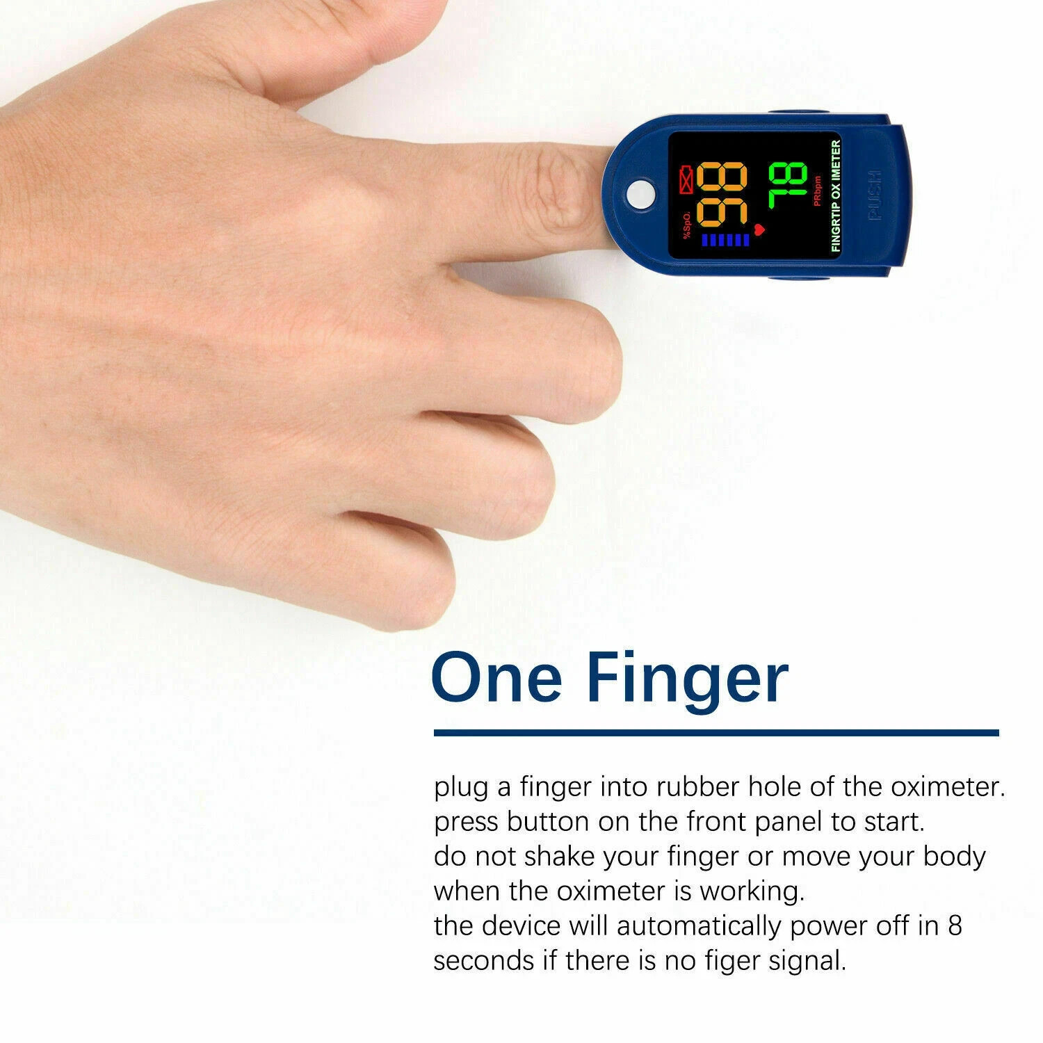 Spo2 Monitor Finger Finger Tip Pulse Oximeter Meter SpO2 Oxygen Saturation rate Heart Blood ...