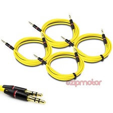 4X 4FT 3.5MM AUX M/M AUDIO CABLE YELLOW FOR LG OPTIMUS G2 L9 HTC DESIRE MOTO X G