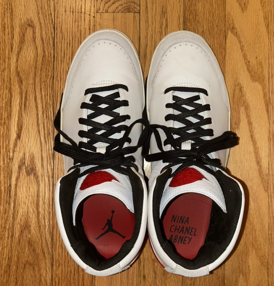 Nina Chanel Abney Air Jordan 2 Retro White Red Men's 9.5 Women's 11 New Unworn image 6