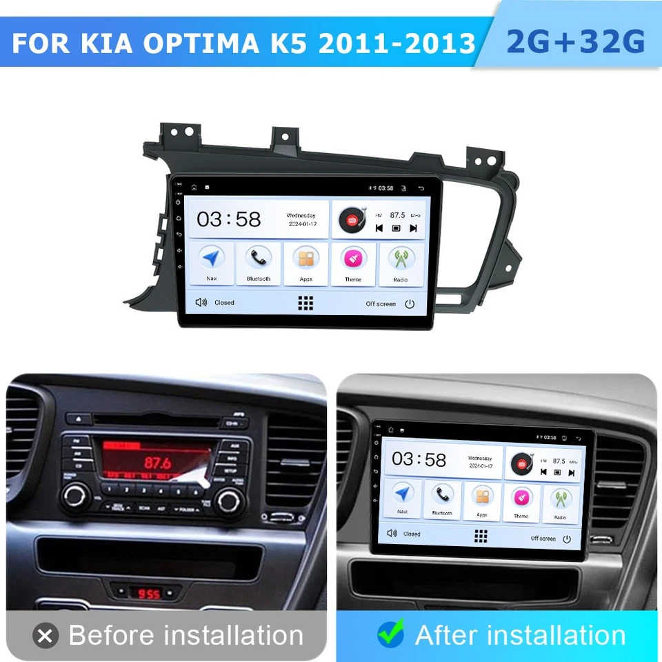 Stereo For Kia Optima K5 2011-2013 Android 13 Wireless Apple CarPlay Car Radio Foto 2 de 4