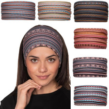 6 Pcs Wide Headbands for Women Non Slip Soft Fabric Hair Wrap Boho Head Bands...