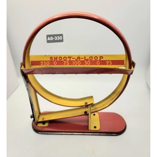 Vintage Wolverine Shoot A Loop Tin Toy Game Score Keeper Red Yellow