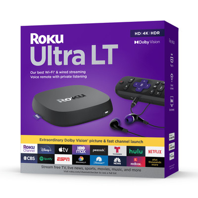 Roku Ultra LT 4K HDR Dolby Vision Streaming Device Voice Remote HDMI Cable