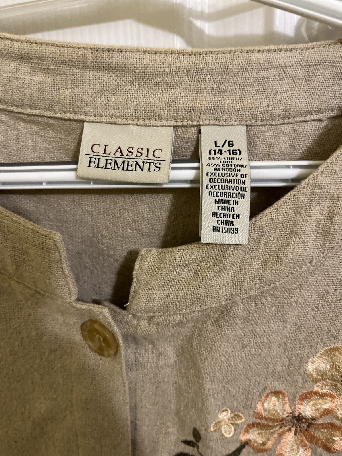 Classic Elements Woman’s Linen Blend Button Up Bl… - image 5