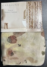Casaluna Watercolor Floral Khaki Shower Curtain 70x70 NWOT