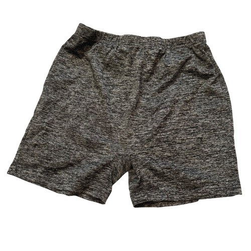 SHEIN Petite Medium Grey Space Dye Athletic Shorts Marled Elastic Waist Workout