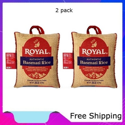 Authentic Royal Naturally Aged Indian White Basmati Rice, Long-Grain, 2 pack