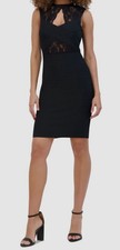 Siena Women's Black Sleeveless High-Neck Bandage Bodycon Dress Sz 4