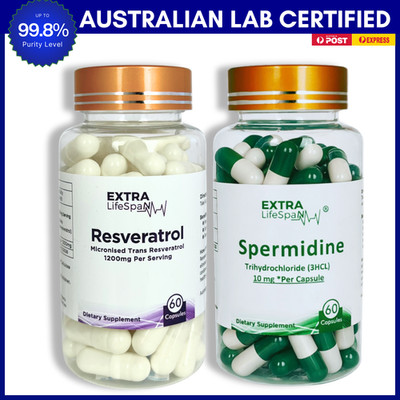 Spermidine Resveratrol Australia 60 Capsule Autophagy Anti Aging Supplements