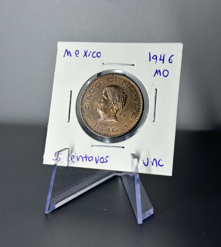 1946 Mo Mexico 5 Centavos Bronze Coin KM# 424