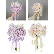 Bouquet da sposa con fiori di rosa artificiali per feste di San ,