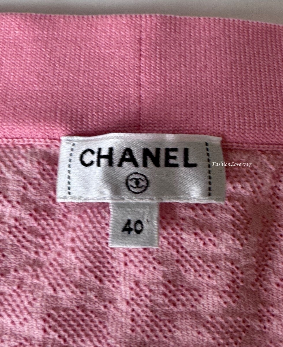 NEW CHANEL 21C CC LOGO PINK CAMELLIA FLOWER PRINT MINI SKIRT 40 | eBay