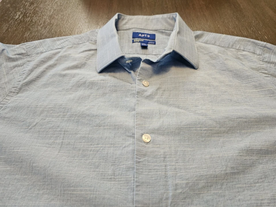 Apt 9 Men's Light Blue Long Sleeve Dress Shirt Size L 16.5 32/33 - Image 3 of 4