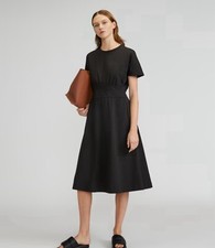 Everlane *The Organic Cotton Waisted Dress* Womens Size M in Black NWT