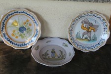 LOT DE 3 ASSIETTES décoratives anciennes 