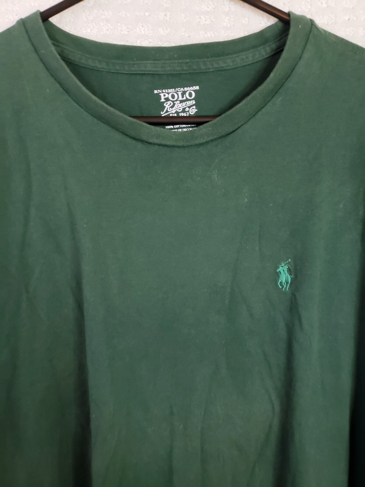 Polo Ralph Lauren t shirt uomo taglia XL verde manica corta pony casual tasca