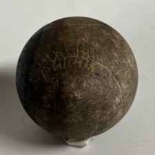 Very Cool Antique Handmade Stone Cement Carved Baseball Children  s Toy