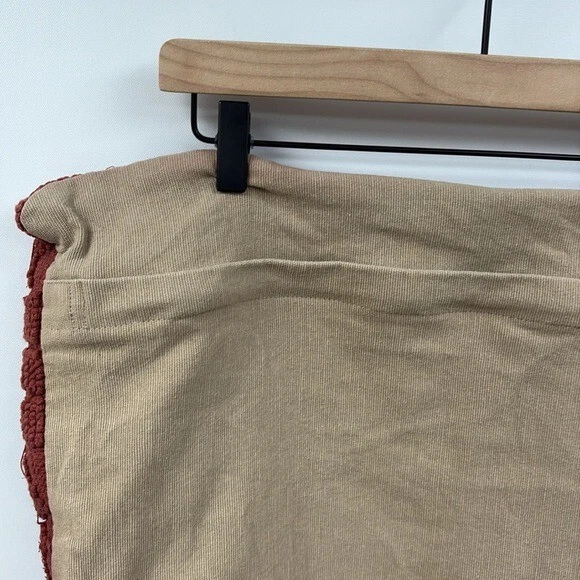 Pottery Barn Textured Floral Woven Pillow Cover Boho Decor Burgundy Red 22"x22" - Image 4 of 4