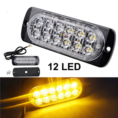 12LED Auto Truck Strobe Blitzlampe Bernstein Notfall Warnleuchte 12V-24V 36W